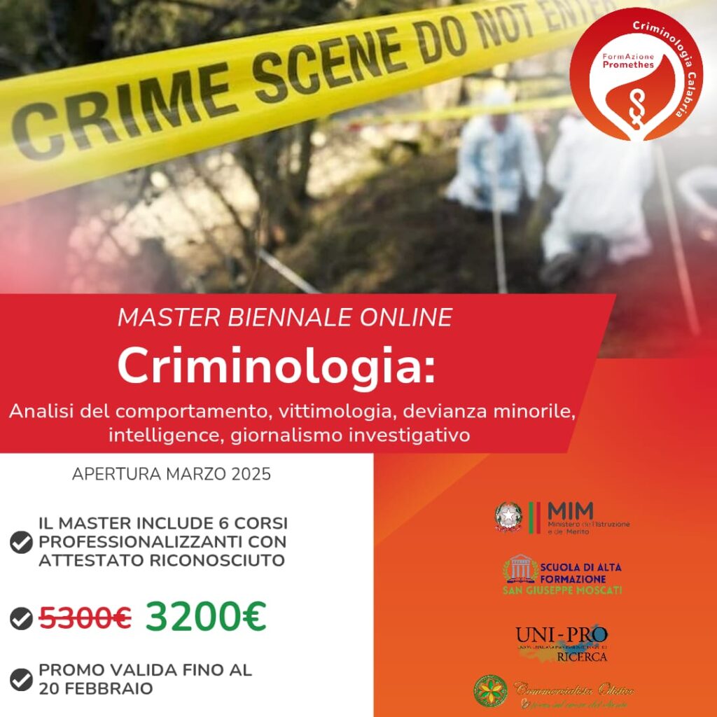 Master biennale in Criminologia Formazione Promethes